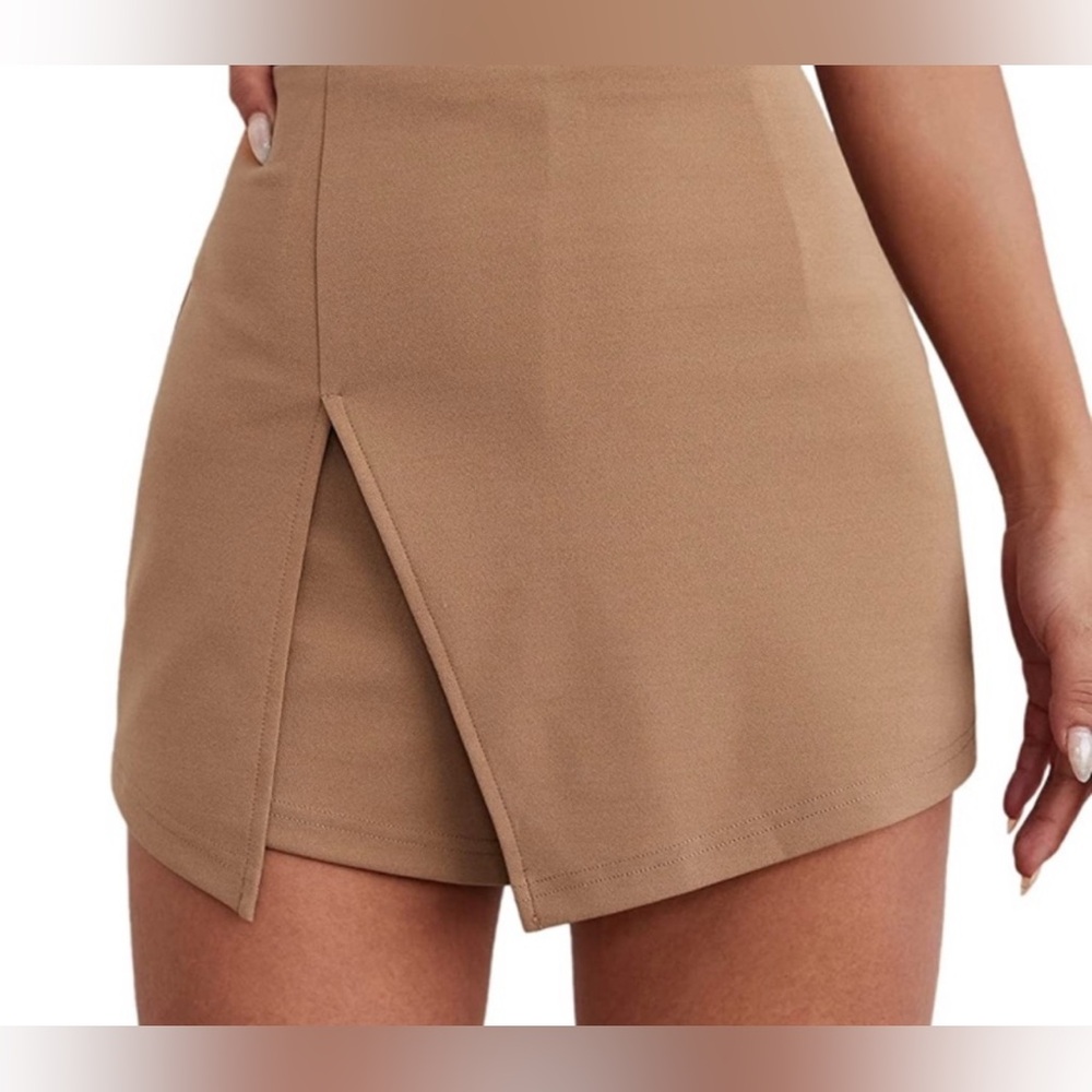 Tan Asymmetrical Skort
